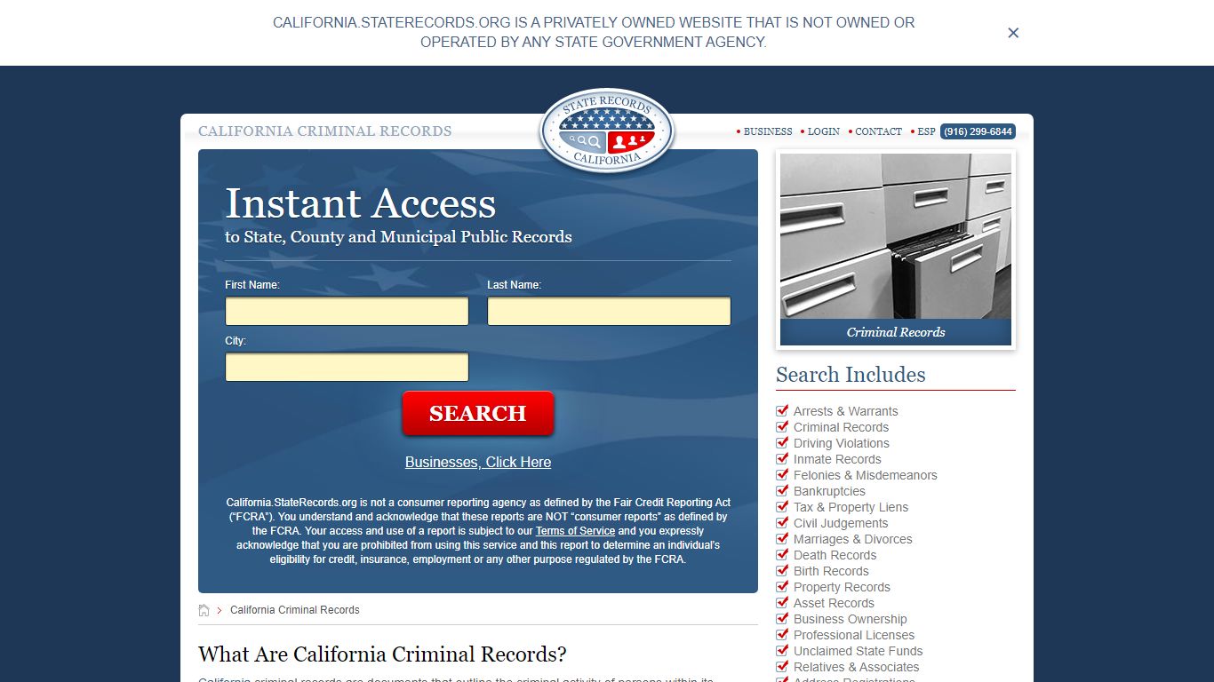 California Criminal Records | StateRecords.org